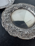 Pair of S. Kirk & Son Inc. Floral Embossed Sterling Silver Butter Pat Trays