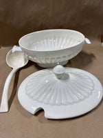 Off White California Pottery Soup Tureen