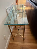 Glass Top Console Table with Gold Metal Base