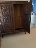 Carved Wood Cabinet with Adjustable Shelves***HEAVY ITEM***READ DETAILS ON PICK UP POLICY***