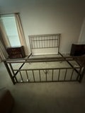 Gold Tone Metal King Bed