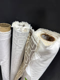 Gray Geometric & White 3-Piece Partial Upholstery Fabric Rolls