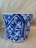 Blue Painted Terra Cotta Planter