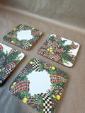Mackenzie Childs Evergreen Coasters - Set Of 4 (B)