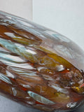 Murano Style Blue & Brown Large Glass Vase