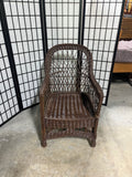Brown Wicker Chair, No Cushions