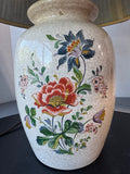 Tole Style Painted Floral Ceramic Lamp (WORKS)