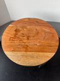 Rustic Round Metal & Wooden Platform Style Plant Stand (A)