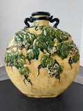 Italian Grapevine Vintage Pottery Wine Flask