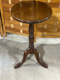 Petite Oval Pedestal Table with Inlay