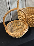XL Wicker Woven Round Hand Basket with Small Hand Basket