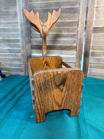 B-Vintage Oak Reindeer Box Basket Planter