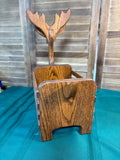 B-Vintage Oak Reindeer Box Basket Planter