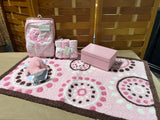 Pink Baby Girl Bath Set in Purple Canvas Tote