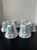 Lot of 6 Sealed White Fabric Bell Lamp Shades