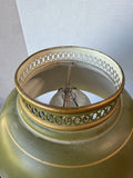 Brass Vintage Double Arm Student Lamp with Green Metal Tole Shades (WORKS)