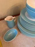 Aqua Mixed Dish Set with MCM Mikasa Cera Stone Asterisk pattern