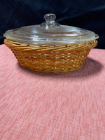 GLASBAKE Covered Baking Dish w/Basket