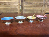 Sterling Meka Mid Century Modern Denmark Salt Cellars with 2 Spoons