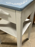 Blue/White Painted Nightstand