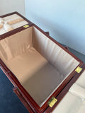 Dark Stained Wooden & Woven Vintage Sewing Basket