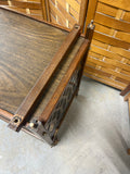 Mid Century Modern Style Rolling Cart with Lattice Sides