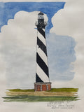 Watercolor of Cape Hatteras Lighthouse; Signed