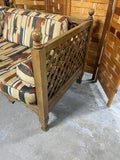 Drexel Vintage Sofa Daybed with Distinctive Latticework Frame***HEAVY ITEM***READ DETAILS ON PICK UP POLICY***