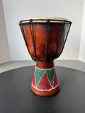 African Djembe Hand Drum with Hand Painted Base