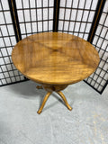 Round Wooden Occasional Table with Mid Century Flair