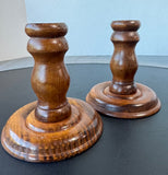 Pair of Vintage Republic of China Wooden Candlesticks