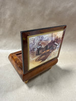 (B) Italian Ercolano Piano Footed Music Box WORKS