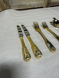 Gold Plated Flatware Set - 12 Pieces