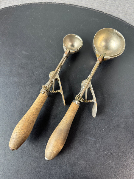 2-Piece Gilchrist’s Vintage Automatic Ice Cream Scoops