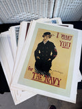 17-Piece Vintage U.S. Navy Recruitment Poster Prints (2 SETS AVAILABLE—PRICED INDIVIDUALLY AY $45 EACH SET)