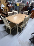 Two Tone Dining Table with Leaf and 6 Chairs ***HEAVY ITEM***READ DETAILS ON PICK UP POLICY***