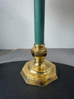Green & Brass Candlestick Table Lamp (WORKS)