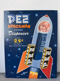 PEZ Spaceman Candy Dispenser Vintage Metal Sign