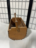 Wooden Slat Basket with Swing Handle