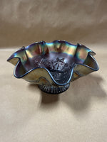 Amethyst Carnival Glass Bowl 
Northwood Star of David With Bows