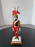 Chevau Leger Lanciers Van Gerdinge Sitzendorf Porcelain French Soldier with Wooden Base & Box