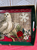 Christmas Owl Melamine Serving Tray