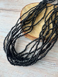 Multi-Strand Black Beaded Necklace