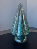 Light Blue & Silver Mercury-Style Glass Christmas Tree