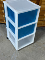Plastic Three Drawer Storage on Casters