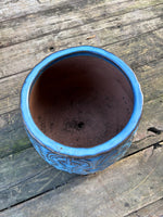 Blue Glazed Terracotta Planter