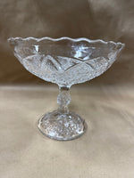 Slanted Clear Glass Pedestal Candy Dish