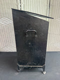 Black Metal Vintage Lidded Coal Box with Liner