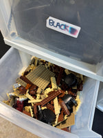 Large Lot of Assorted Legos in 2 Sterilite 3-Drawer Storage Units