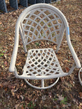 Pair of Aluminum Outdoor Swivel Chairs w/Cushions